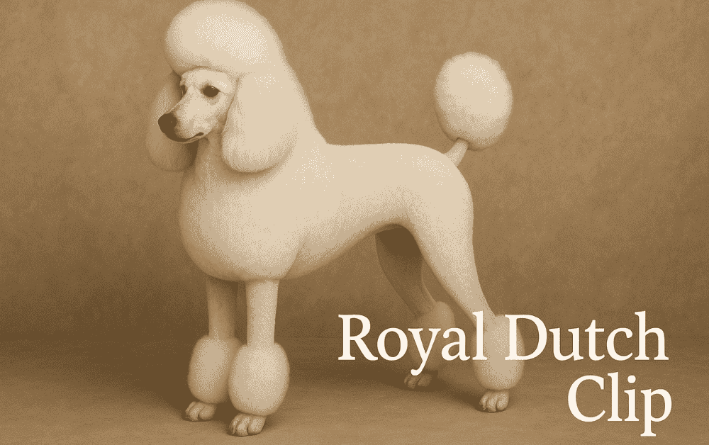 poodle with royal dutch clip is standing